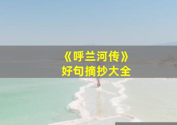 《呼兰河传》好句摘抄大全