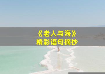 《老人与海》精彩语句摘抄