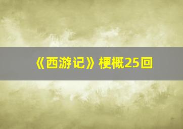 《西游记》梗概25回