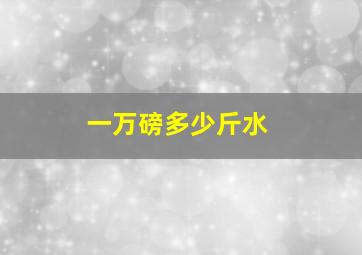 一万磅多少斤水