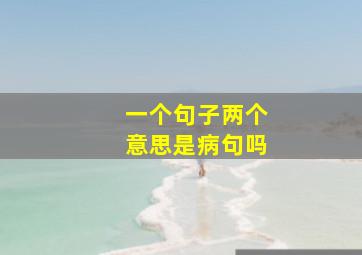 一个句子两个意思是病句吗