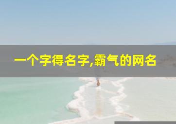 一个字得名字,霸气的网名