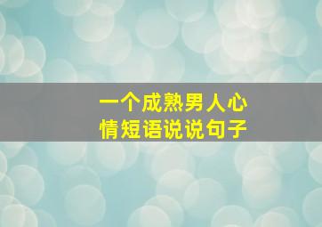 一个成熟男人心情短语说说句子