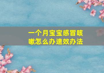 一个月宝宝感冒咳嗽怎么办速效办法