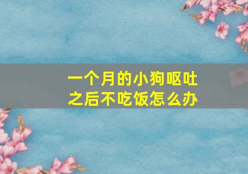 一个月的小狗呕吐之后不吃饭怎么办