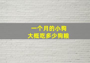 一个月的小狗大概吃多少狗粮