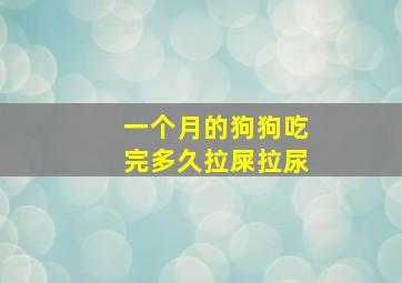 一个月的狗狗吃完多久拉屎拉尿