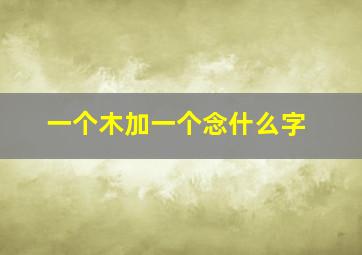 一个木加一个念什么字