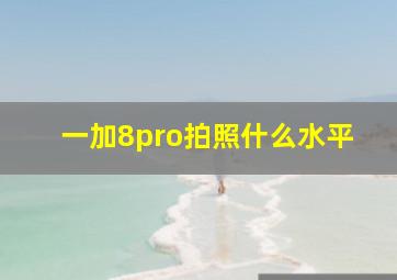 一加8pro拍照什么水平