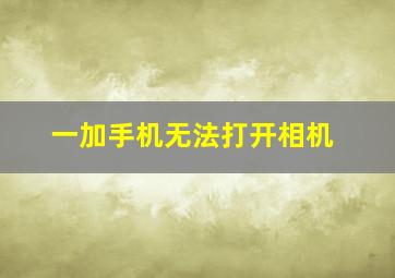 一加手机无法打开相机