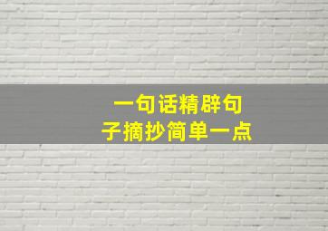 一句话精辟句子摘抄简单一点