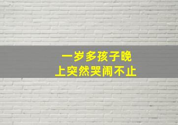 一岁多孩子晚上突然哭闹不止