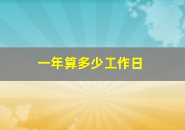 一年算多少工作日