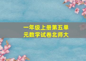 一年级上册第五单元数学试卷北师大