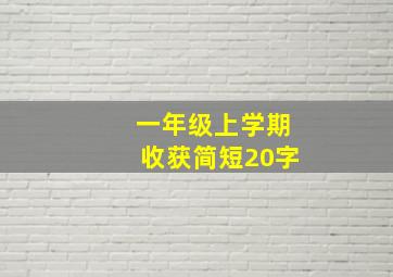 一年级上学期收获简短20字