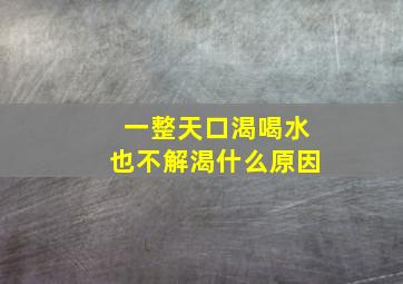 一整天口渴喝水也不解渴什么原因