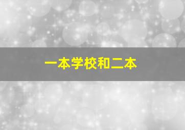 一本学校和二本