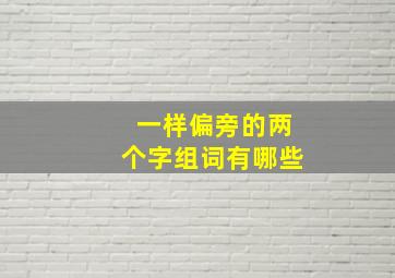 一样偏旁的两个字组词有哪些