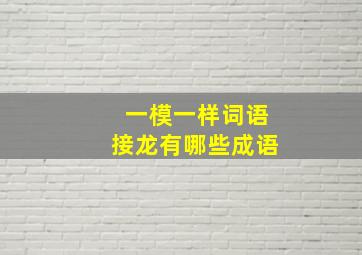 一模一样词语接龙有哪些成语