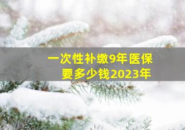 一次性补缴9年医保要多少钱2023年