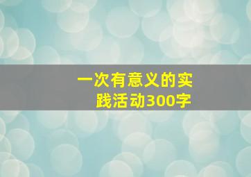 一次有意义的实践活动300字