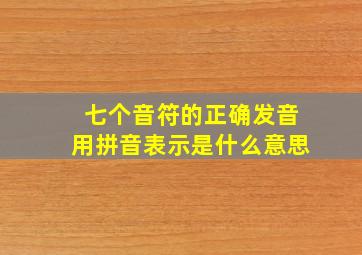 七个音符的正确发音用拼音表示是什么意思