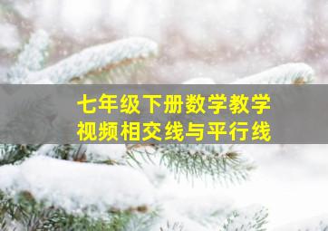 七年级下册数学教学视频相交线与平行线