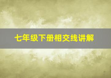 七年级下册相交线讲解