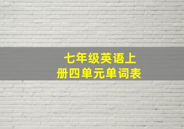 七年级英语上册四单元单词表