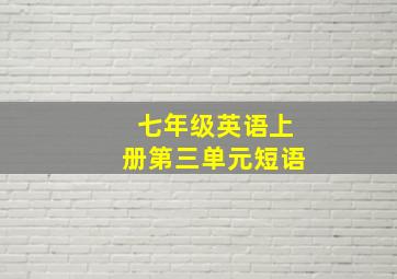 七年级英语上册第三单元短语