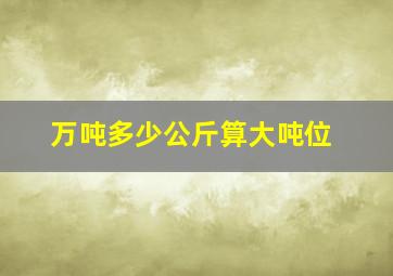 万吨多少公斤算大吨位