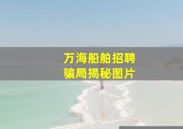 万海船舶招聘骗局揭秘图片