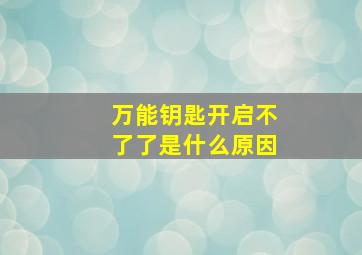 万能钥匙开启不了了是什么原因