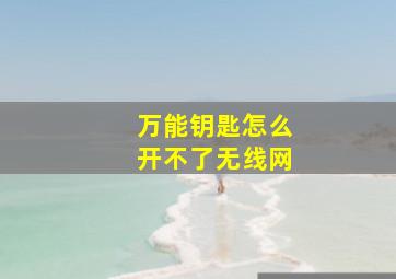 万能钥匙怎么开不了无线网