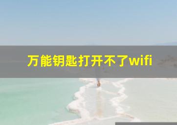 万能钥匙打开不了wifi