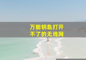 万能钥匙打开不了的无线网