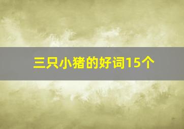 三只小猪的好词15个