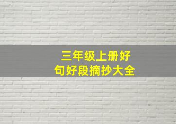 三年级上册好句好段摘抄大全