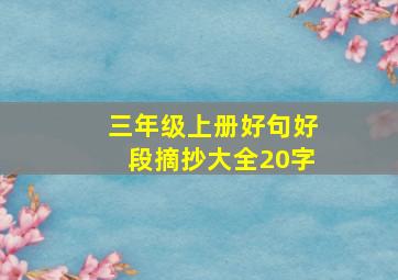 三年级上册好句好段摘抄大全20字