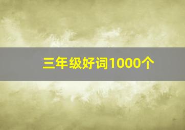 三年级好词1000个