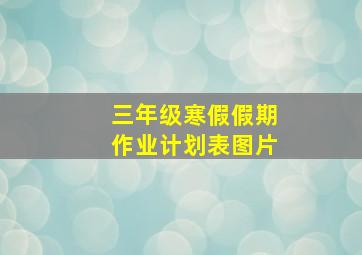 三年级寒假假期作业计划表图片