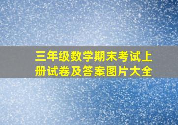 三年级数学期末考试上册试卷及答案图片大全