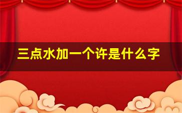 三点水加一个许是什么字