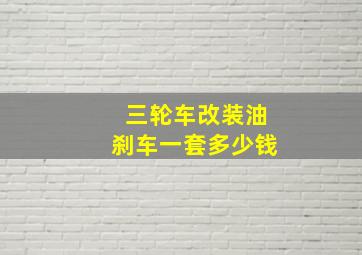 三轮车改装油刹车一套多少钱