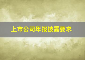 上市公司年报披露要求