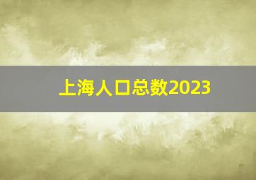 上海人口总数2023