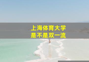 上海体育大学是不是双一流