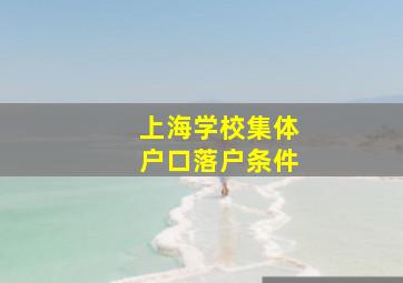 上海学校集体户口落户条件