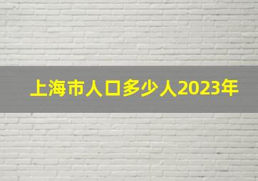 上海市人口多少人2023年