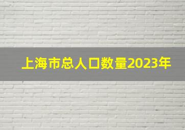 上海市总人口数量2023年